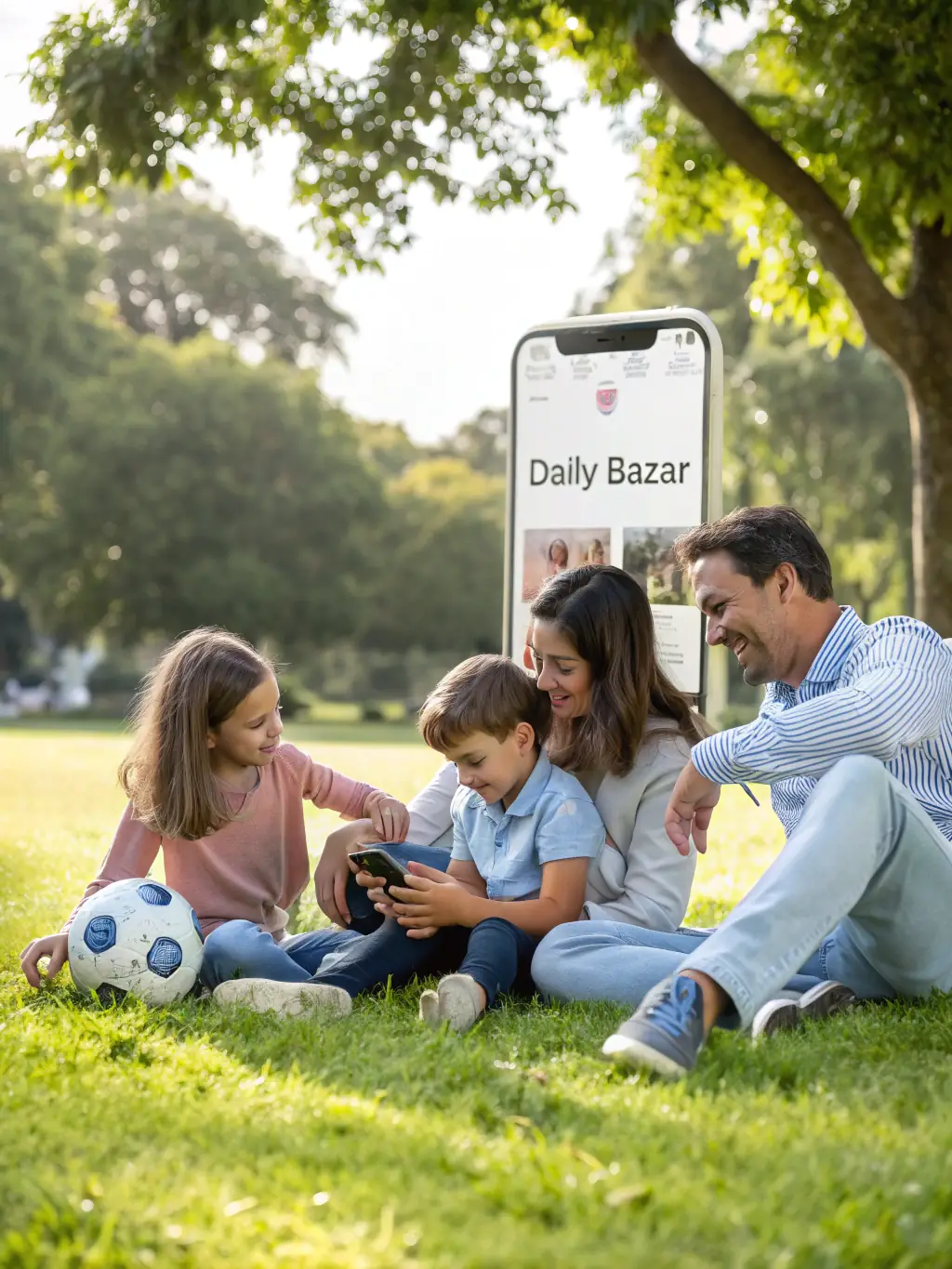 A diverse family selecting a health insurance plan on a tablet, representing the variety of Marketplace plans available through Integral Insurance Agency.