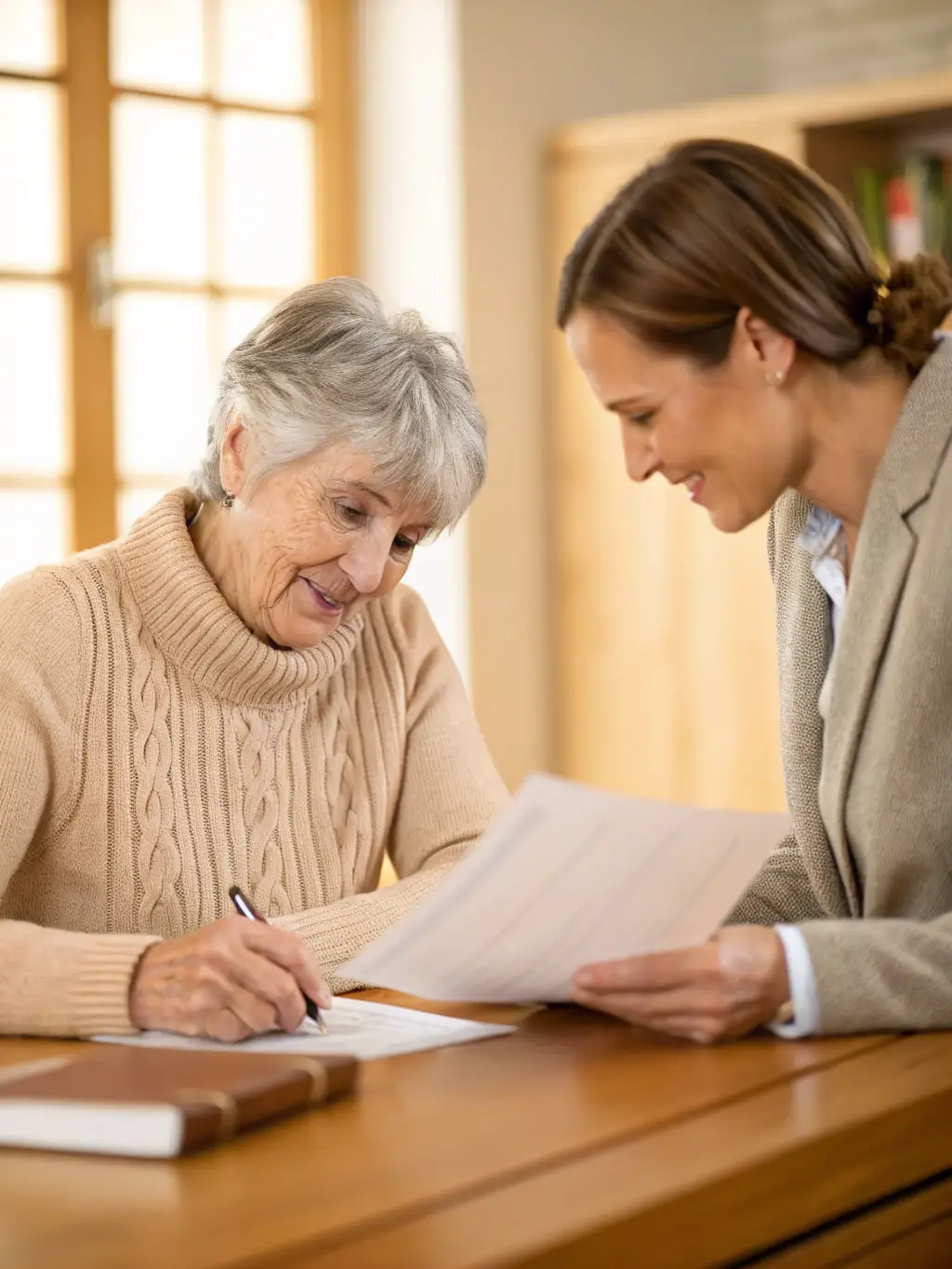 A senior citizen looking at a Medicare plan brochure with a concerned expression, highlighting the complexity of Medicare choices.