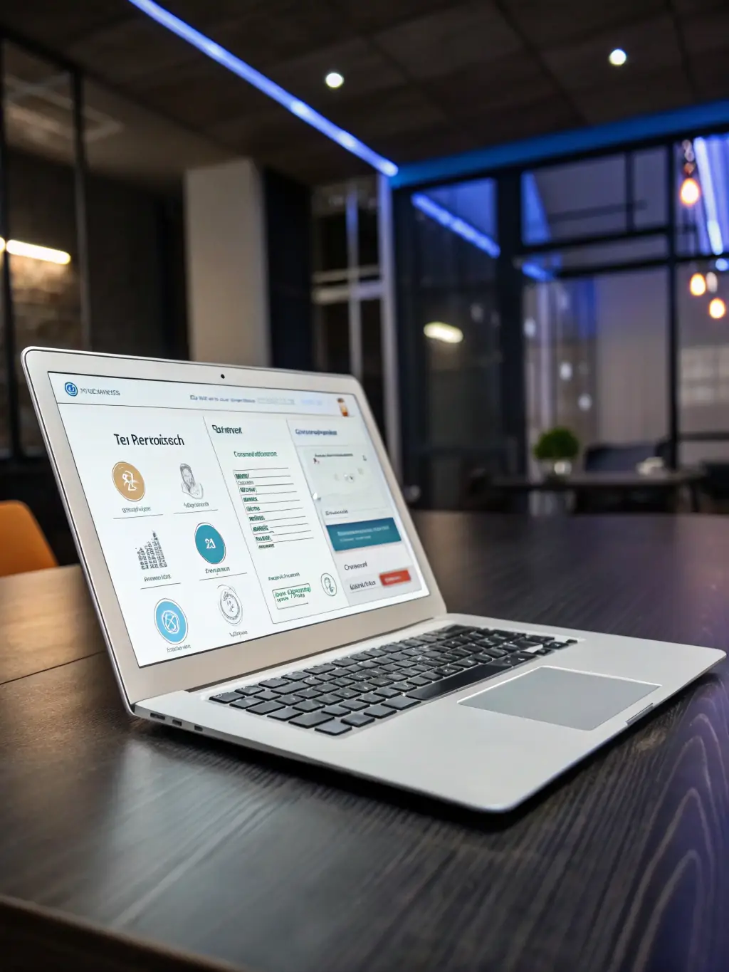 A secure online portal interface displayed on a laptop screen, showcasing policy documents, payment history, and contact information for Integral Insurance.